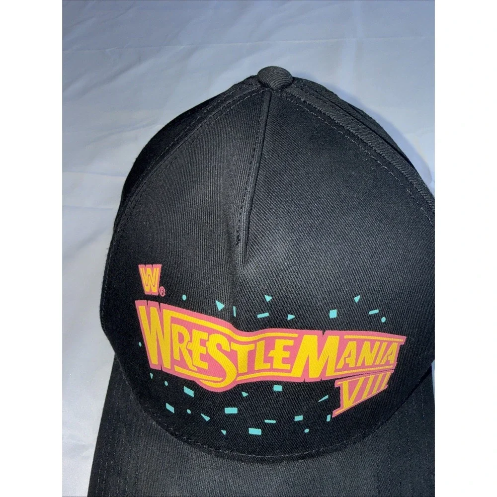 90s Vintage WWF WrestleMania VIII Snapback Trucker Hat OSFA Wrestling Hat